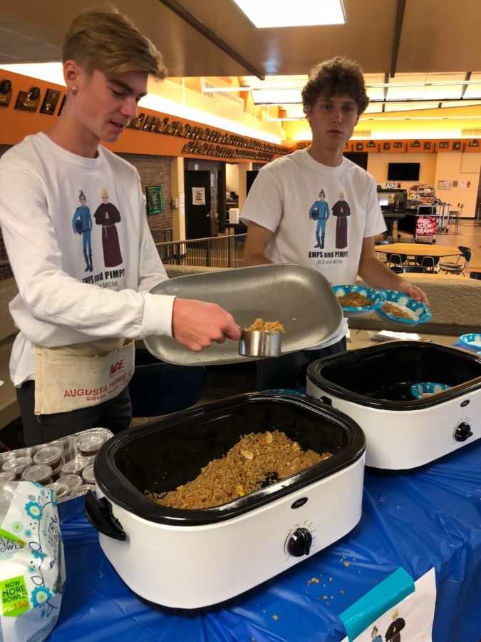 Jake Tucker (12) and Cade Zerr (12) served Fried rice on Market Day. Their booth was called Emps & Pimps.