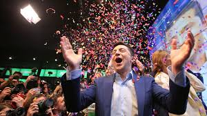 Volodymyr Zelensky after becoming the sixth president of Ukraine. He will work alongside Volodymyr Groysman, Ukraines sixteenth Prime Minister.
