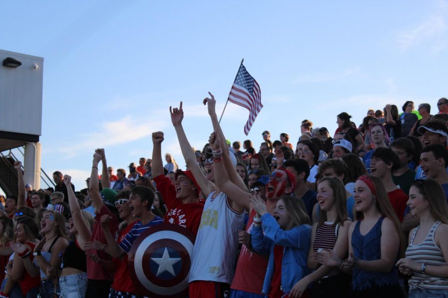 Students show their school spirit by going all out for the first home football game of the year on Sept. 13. The O’s Zone theme was American Night.

