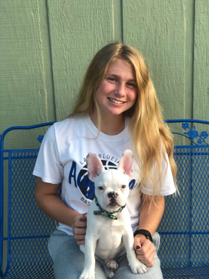 Concluding a four-hour drive to Arkansas, freshman Peyton Childers arrived home with a french bulldog puppy named Calloway. “He’s definitely a handful, so it gives me something to do,” Childers said. “He likes to hide under beds and take things and run away. I’m pretty sure he destroyed a pair of my mom’s flip flops.” True to the nature of a puppy, Calloway is full of energy. “I stomp my feet, and he starts chasing me,” Childers said. “The only way he would stop is when I jumped on this beanbag we have. He’s not tall enough to jump on it yet.”