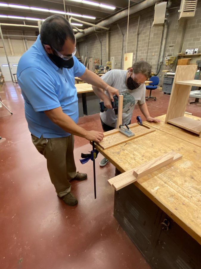 Who are you? What do you teach?
"I'm Mr. Hager and I teach woodworking, IET, and construction."
When did you want to become a teacher?
"My senior year of high school."
Why did you choose Augusta High School?
"This is my third teaching job. Me and my wife decided we were going to look for a different location to teach in. We had to look for a place that had elementary positions and industrial arts. So I came out to interview at Augusta, and I met Mr. Hussleman and Mrs. Zarr and after meeting them I felt this was a great place for me to teach." 
What do you like about being a IDA teacher?
"Not only are we teaching the skills in the class we teach soft skills as well like being on time and time management. I teach skills that go along with regular life than just building projects."
What is the best advise a teacher has ever given you?
"I asked on of my teachers how he handled when you get frustrated with a kid and they come back to your classroom the next day. He told me that everyday is a new day with a student as soon as you walk out of that classroom you forget the negative things that happened and come back in with a positive attitude." 
How do you build a relationship with your students?
"I will talk with them and see what's going on like what activities they do during the school year. I like to know what they're doing in school and out of school."

