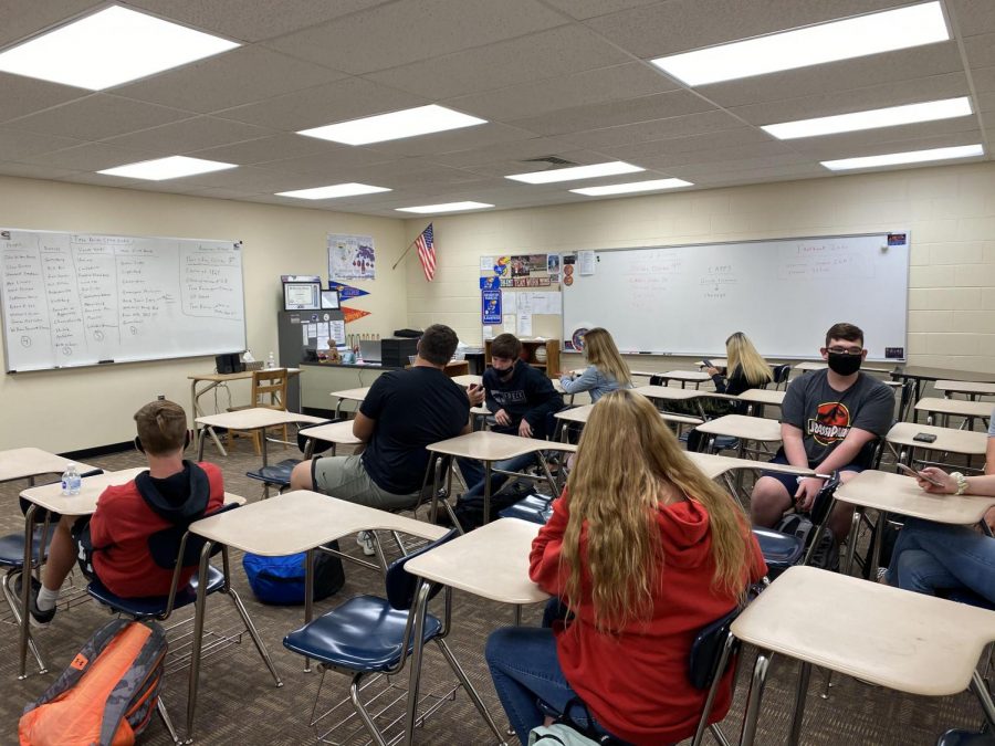 World History teacher Ryan Petty's CAPPS class waits for the bell to ring. During CAPPS Oct. 7 the teachers learned more about their students. CAPPS is every Wednesday this year.