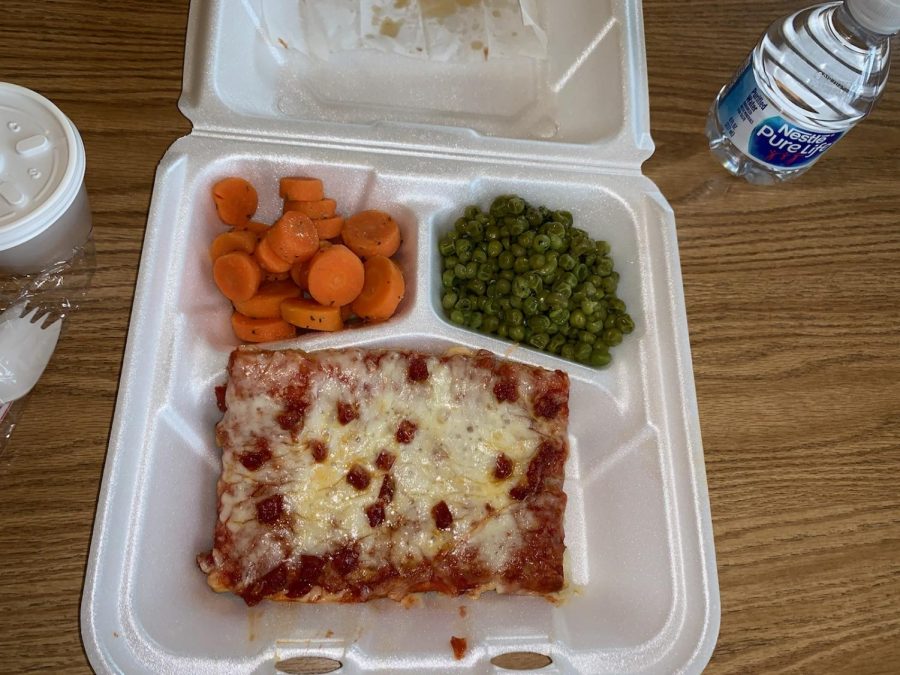 School+lunches+have+taken+a+wild+change+this+year.+They+are+being+delivered+in+to-go+boxes+and+students+are+only+given+one+hot+lunch+option+and+one+cold+lunch+option.+