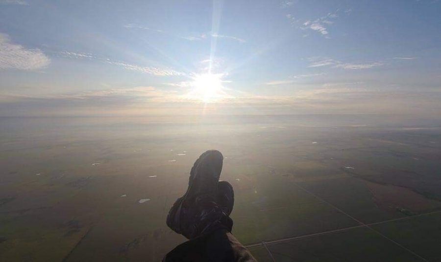 Kevin William experiences a beautiful evening flight in Augusta. William once flew halfway across the state of Kansas with a goal of flying across the whole state but had to land early due to weather conditions changing.