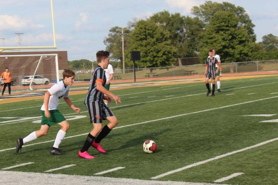 Sophomore+Jacob+Wignall+and+the+rest+of+the+soccer+team+played+Thursday+Sept.+15+against+Mulvane+at+5+p.m.+JV+won+and+varsity+won.