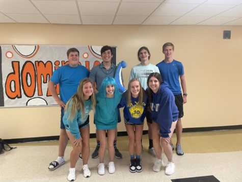 The homecoming candidates dress up for the second day of Spirit Week: Mission Control Day. Each candidate wore blue to show their senior status.