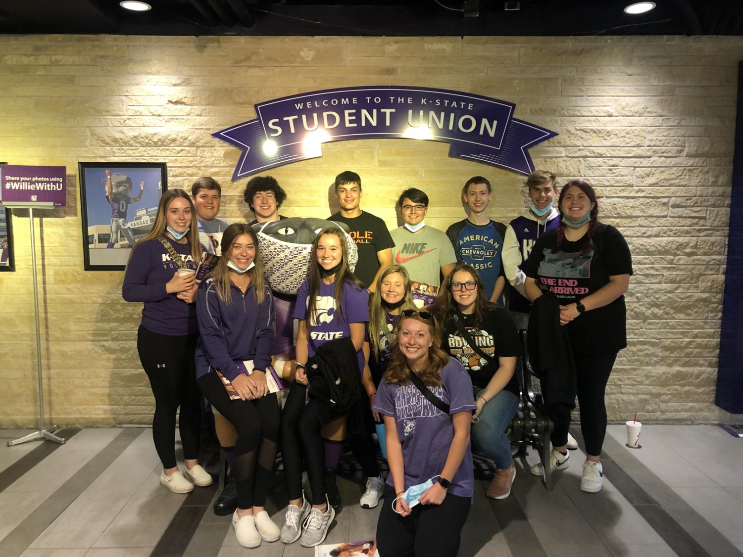 This is a picture of the senior AVID class on their K-State college visit. The senior AVID class has been on multiple college visits. 