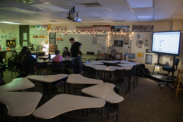 In Megan Springs teaching intern observation class, her full class of 4 sits and talks through an assignment with her help. Previously, the teaching intern observation class had class sizes ranging in the teens. 